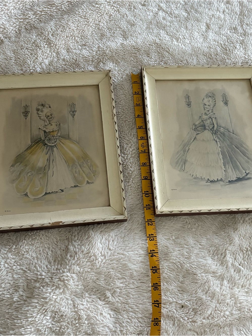 Pair Vintage BORIN Art Products Corp Chicago M. Ricketts signed 20x16 Orig Frame